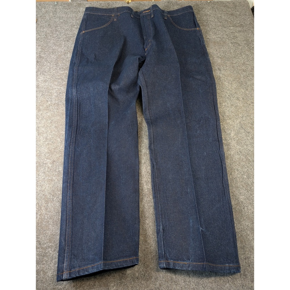 Rustler Regular Fit Straight Leg Jeans Mens 44x30 Dark Wash Indigo Denim EUC